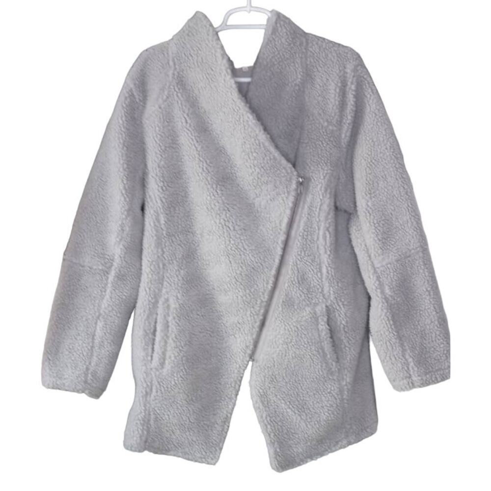 Dee Elly Gray Zip Up Fleece Jacket Women's Size Large